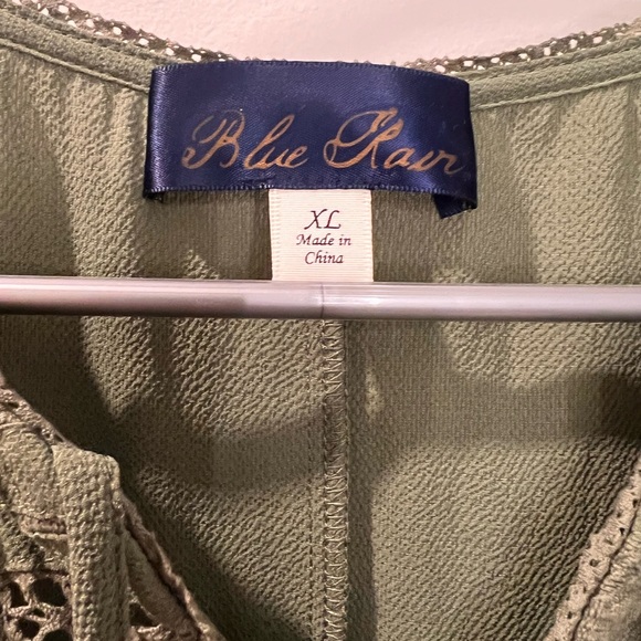 Army Green Long Sleeve Blouse - Picture 3 of 4